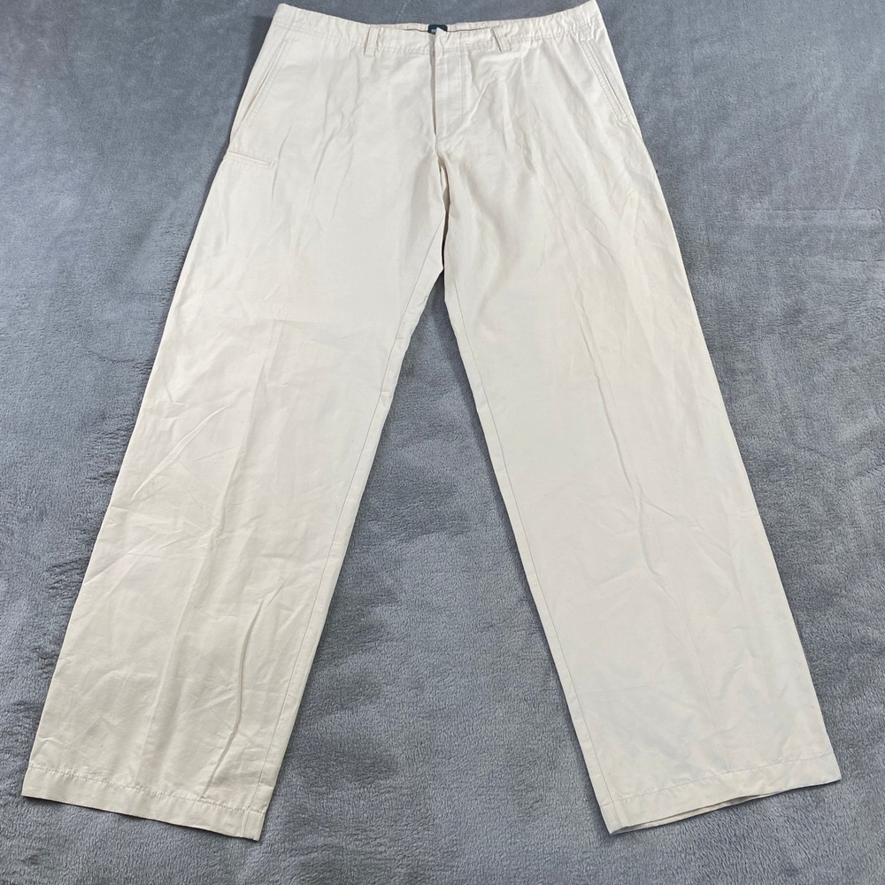 Hugo Boss Golf Pants Men 40R Beige Sluman Cotton Nylon Straight Leg Quiet Luxury